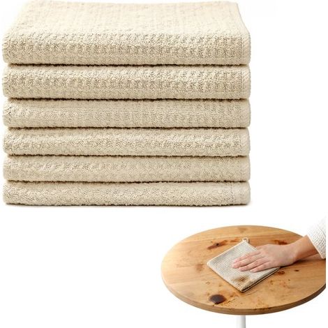 Set di 6 panni multifunzionali in microfibra, panni per piatti a nido d'ape, panni per lucidare, spugne abrasive, panni per la pulizia della cucina 30 x 30 cm, Barrei (1/5)