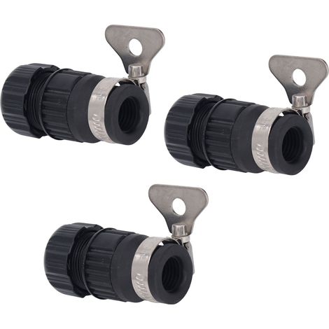 3 pièces Raccord Robinet Laiton avec Pinces, Adaptateur pour Tuyau d'Arrosage Jardin et Lavage Auto, Diamètre Extérieur 16-18 mm