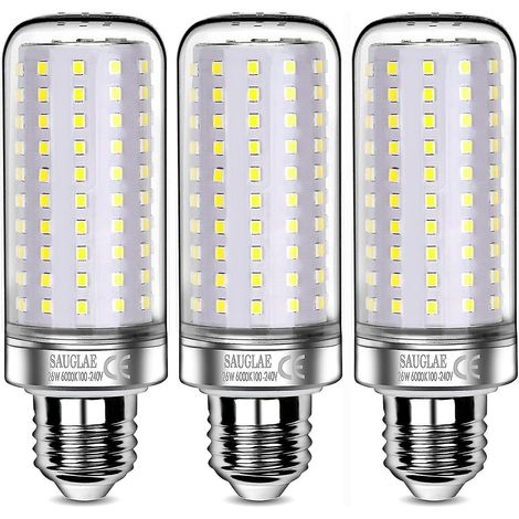 Confezione da 3 lampadine LED, 26W, equivalenti a 200W, luce bianca fredda 6000K, attacco a vite E27 - Parfaites-AquaForge (1/5)