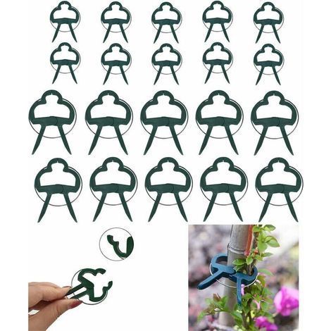 20 Pack Adjustable Garden Clips, Reusable Plant Tie Support Clips, Gardening Tool Support Clips for Garden, Vine, Vegetables, Tomatoes (1/5)