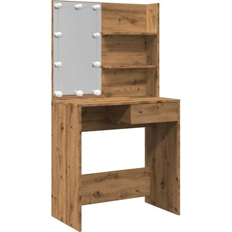 Tocador con luces LED roble artisan 74,5x40x141 cm vidaXL (1/5)