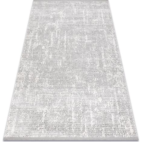Modern Teppich TULS strukturell, Franse 51325 Melange elfenbein / grau  grey 80x150 cm