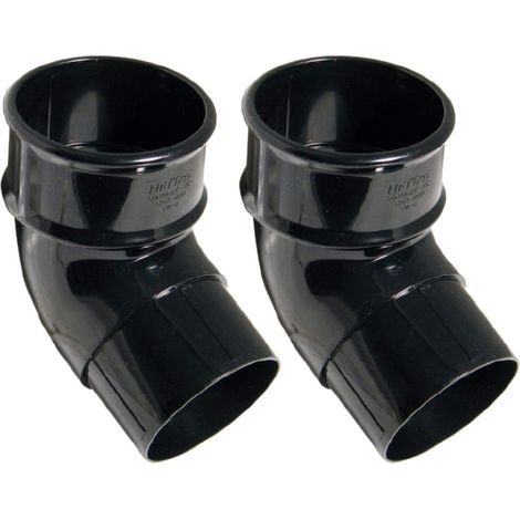 FloPlast 68mm Round 112.5° Offset Bend - Black (Pack of 2)