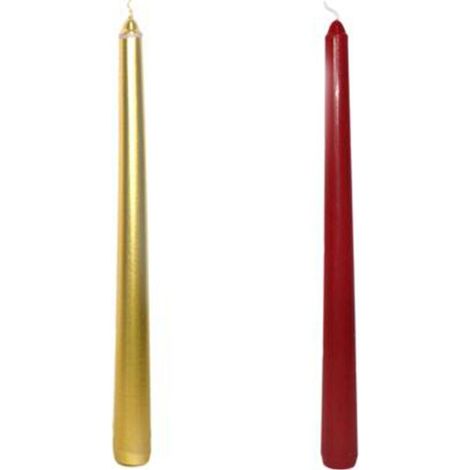 Candela rossa oro di natale per candelabro centro tavola decorazioni addobbi nat - colorigenerali: ROSSO (1/5)