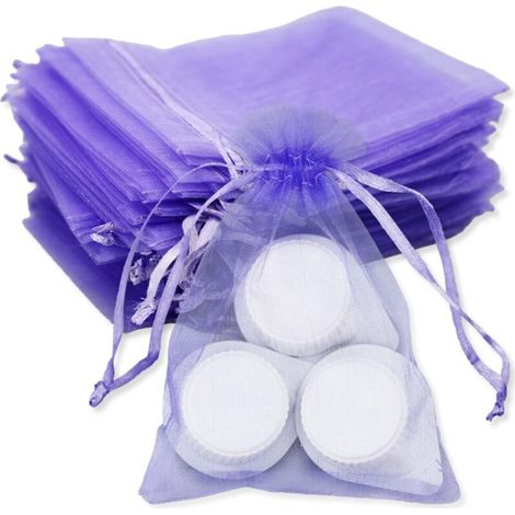 KZQ 50 sacchetti portagioie in organza da 9x12 cm, piccoli sacchetti regalo viola chiaro per baby shower, matrimoni, feste di compleanno per bambini e Natale. (1/3)