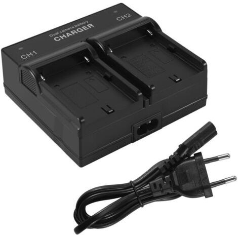 NALOOKAMIC  Chargeur Double Canal Batterie NP F970 F750 F960 QM91D FM50 FM500H FM55H Compatible (1/3)