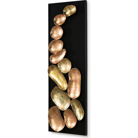 Skulptur 60x9x180 Schwarzes Holz / Multikolor -Promotionen / vertikale Dekoration für alle Stile, um zu Hause eine Note zu verleihen (1/2)