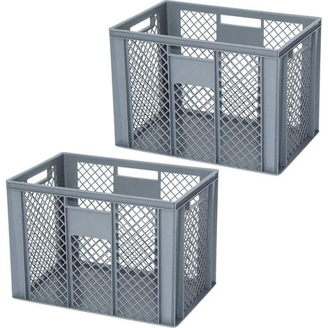 BRB 2 bacs Euro avec fond fermé, 4 L x l x H 600 x 400 x 420 mm, 83 l, gris