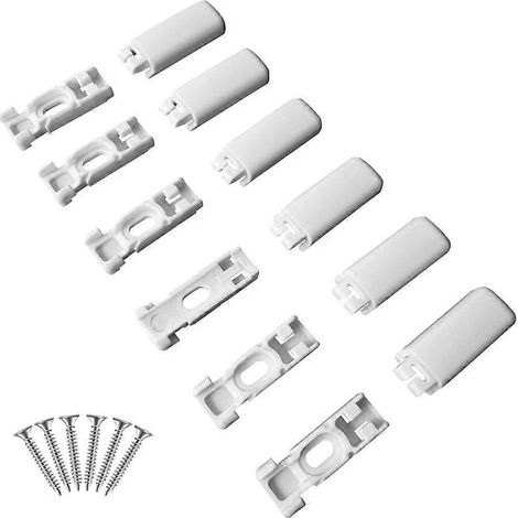 Lot de 6 bases de store blanches avec vis, accessoires de réparation pour stores enrouleurs de fenêtres. (1/5)