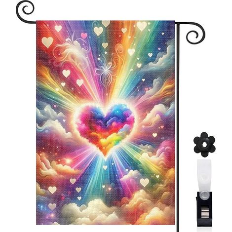 Drapeau de jardin vertical décoration pour maison de campagne toile durable double face 30 x 45 cm pour cour maison terrasse (1/5)