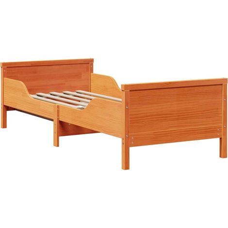 Lit simple,Lit extensible pour enfants Marron cire 80 x 130 / 165 / 200 cm (1/5)