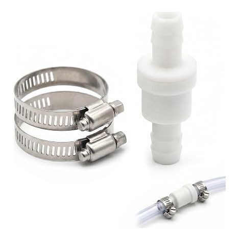 10mm Check Valve 304 Stainless Steel Clamps, One-Way Valve Water, Fuel, Air Gas, Washing Machines Hydraulic Systems (1/5)