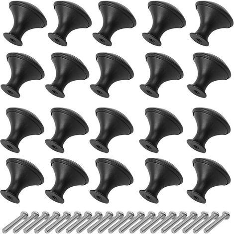 Boutons de Placard, Rond Bouton de Meubles,8 Pièces Boutons de Tiroir Vintage,30mm Boutons de Porte, Poignées de Meuble pour Armoire Cuisine Noir Boutons de Porte (1/5)