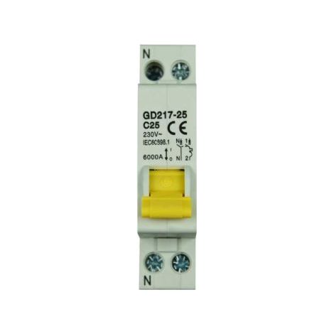 Interruttore Magnetotermico 1P+N C25 230V 6000A un Modulo (1/2)