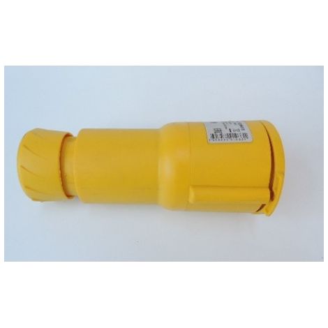 Prise fiche mobile 3P+N+T 32A femelle clapet jaune 100..130V CA industrielle étanche IP44 PratiKa SCHNEIDER ELECTRIC PKY32M415