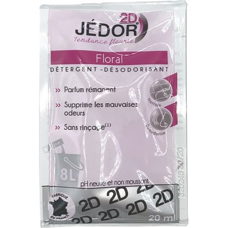 Le Plus De L'Entretien – Dosettes nettoyantes et désodorisantes Jédor – Parfum floral – Lot de 100 dosettes – Nettoyage en profondeur pour usage domestique et professionnel