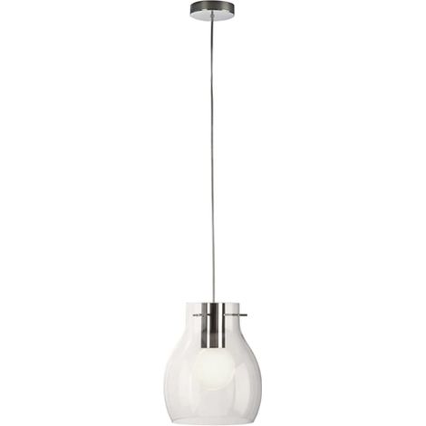 Nehru Nehru - Sospensione in vetro trasparente e cromo H. 150 cm max 25 W (1/2)