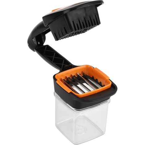 Coupe-légumes multifonction 5 en 1, hachoir à salade de fruits et à ail, outil de cuisine en acier inoxydable orange (1/5)