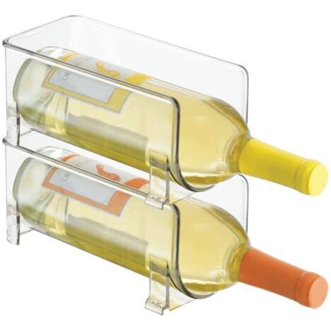Range-Bouteilles (Lot de 2) – casier à Bouteilles empilable en Plastique pour Bouteilles de vin, Sodas ou Autres Boissons – étagère à vin Moderne pour 1 Bouteille – Transparent (1/4)
