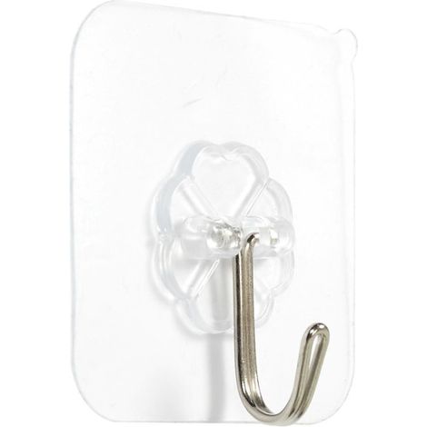 Lot de 10 Crochets Adhésifs "Support" 6cm Transparent (1/5)