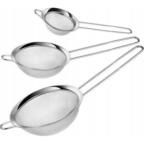 Küchensieb-Set aus Edelstahl, 3-teilig, 5, 7, 8 cm (1/2)