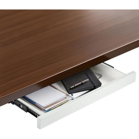 Hidden Organizer Under-Desk Drawer Large Capacity Metal Storage, Easy Installation, Space-Saving Design, Smooth & Quiet Sliding, Fits Most Desks (White) (1/5)