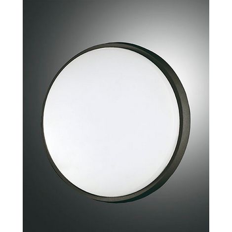 Plafonnier Led Rond Moderne Olly En Aluminium Noir Et Polycarbonate 30 W 3220 Lm 3000 K Ip54 Lampe De Plafond Haute Efficacité 3315-65-101