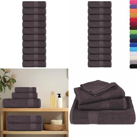 vidaXL Seiftücher 10 Stk. Anthrazit 30x30 cm 360 g/m² 100% Baumwolle (1/5)