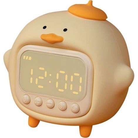 ®RisingFF Entenwecker für Kinder, niedliches Nachtlicht, zwei Weckzeiten, einstellbare Helligkeit, wiederaufladbare tragbare Lampe (1/5)