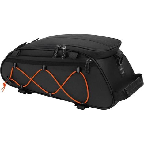 Borsa da bicicletta con 2 tasche staccabili, tavolo da manubrio impermeabile con isolamento, borsa da bicicletta per bagaglio a mano, nera (1/5)