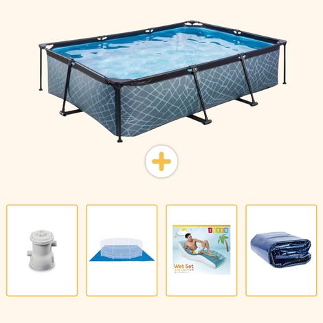 Exit-toys Piscine Exit Rectangulaire - Effet Pierre - 300x200x65 cm - 5-pièces S345 (1/5)