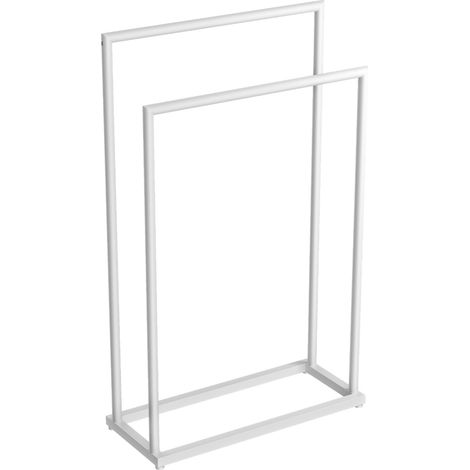 BERNSTEIN - Toallero de pared redondo blanco mate 49x8x170cm (LxAnxAl) diseño en acero inoxidable - Serie OLA Blanco mate