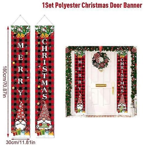 Décoration de porte de Noël, bannière « Joyeux Noël », décoration à suspendre pour la maison, ornement de Noël, cadeau de bonne année, sans visage 1 (1/5)