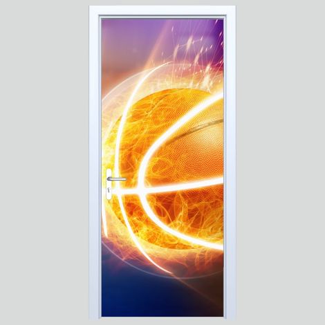 Adhesivo de tela para puerta con diseño de balón de baloncesto 421PD