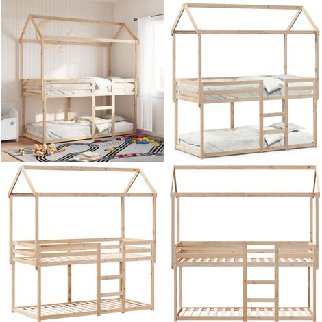 Etagenbett ohne Matratze 90x200 cm Massivholz Kiefer - Kinderbett - Jugendbett - Etagenbett - Hochbett - Holzbett - Home & Living