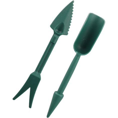 Outils de Semis en PP - Set Professionnel de Transplantation pour Plantes, Fleurs et Jardins - Green - 1 Widger + 1 Dibber