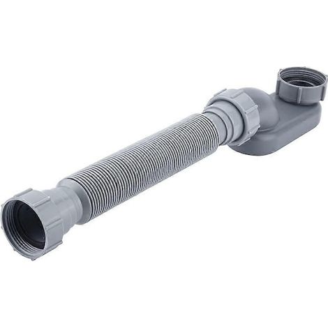 Tuyau d'évacuation flexible pour baignoire, 1-1/2 pouce, gris (1/5)