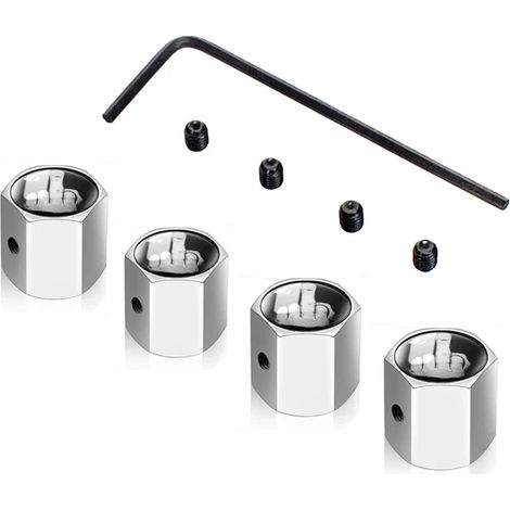 (Blanc argenté) Bouchons antivol pour valve de pneu, style doigt d'honneur, étanches à la poussière, compatibles avec les voitures, lot de 4 (1/5)