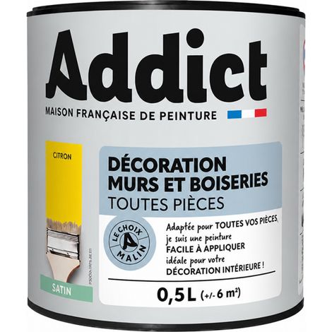 Vernice per muri e legno satinata ADDICT 0,5L limone