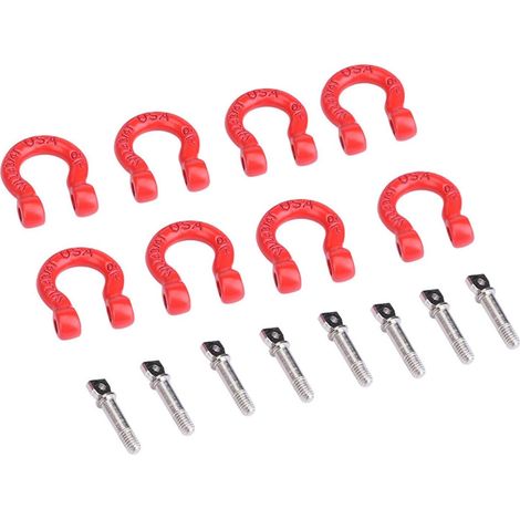 1/10 Crawl 8PCS Manille de Remorquage en Métal Verrou de Sauvetage Pièces RC pour SCX10, CC01, D90, D110, TF2 Durable et Léger Installation Facile (1/5)