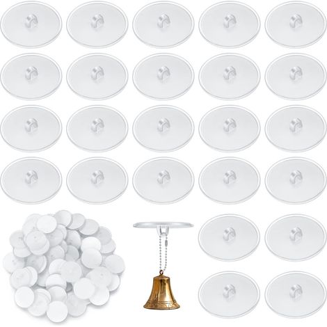 60 Pièces Crochets de Plafond Adhésif, Crochets Adhesifs Transparent pour Accrocher des Décorations Lumineuses, Salle de Bain, Cuisine, Plafond (60) (standard, 60) (1/5)