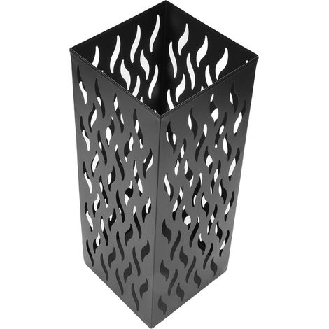 Porte-parapluie carré en métal noir, en forme de S, pour entrée, bureau ou hôtel. (1/5)