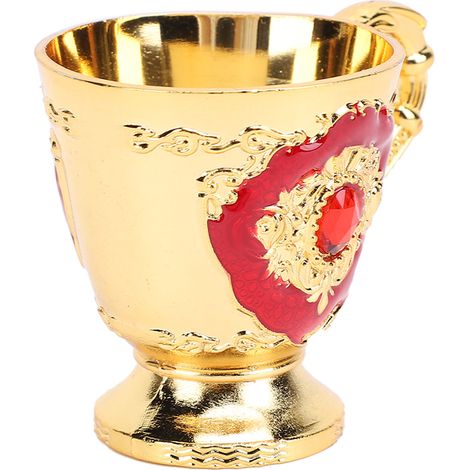 Verre à vin vintage style européen avec anse rétro, couleur rouge, tasse à thé britannique pour la maison et le bureau (1/5)