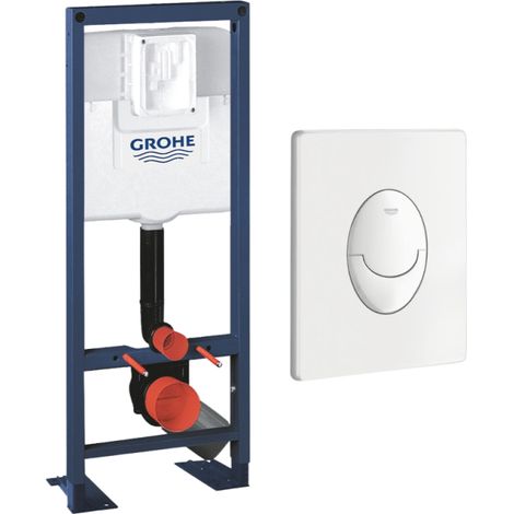 GROHE - Estructura de soporte para inodoro Rapid SL 1,13 m x 0,42 m con placa de mando blanca (1/4)