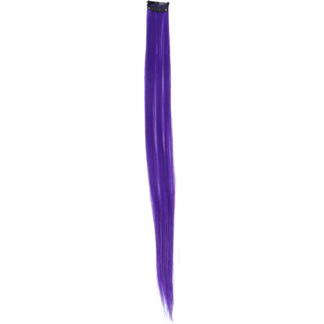Extensions capillaires colorés mèches synthétiques à clipser pour filles (Violet1) (1/5)