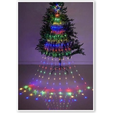 Guirlande Lumineuse Sapin De Noël - 2 M - 193 LED - 8 Fonctions Colorées - Dimmable - IP44 - Alimentation USB - Télécommande Incluse (1/4)