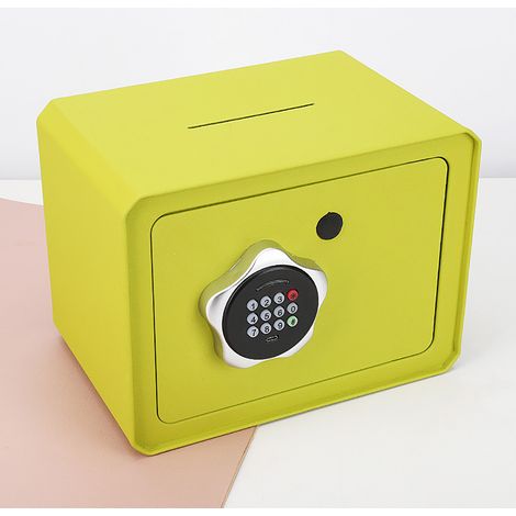 Coffre-fort pour enfants à serrure intelligente, alliage d'acier, sécurité électronique numérique, banque vert clair (1/5)