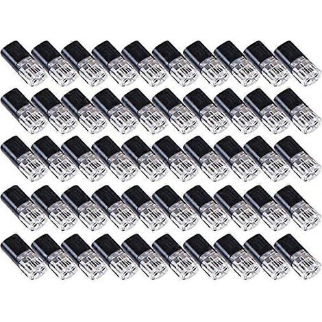 Verriegelbarer elektrischer Steckverbinder, 50 Stück, Doppeldraht-Steckverbinder mit Befestigungsclip, Schnellverbinder (1/5)