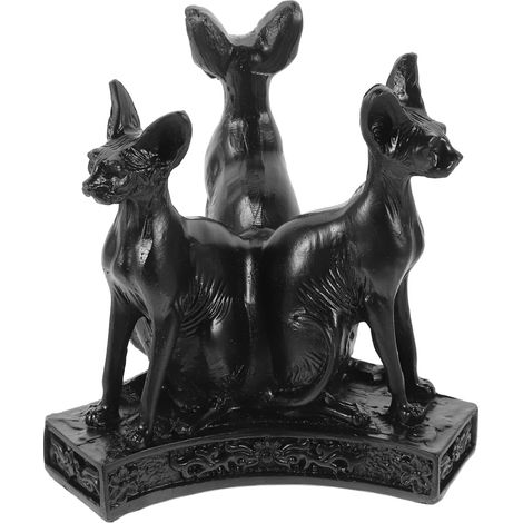 Statue Chat Égyptien Résine avec Support pour Boule De Cristal Décoration Intérieure Mystérieuse Cadeau Original De Déesse Chatte (1/5)