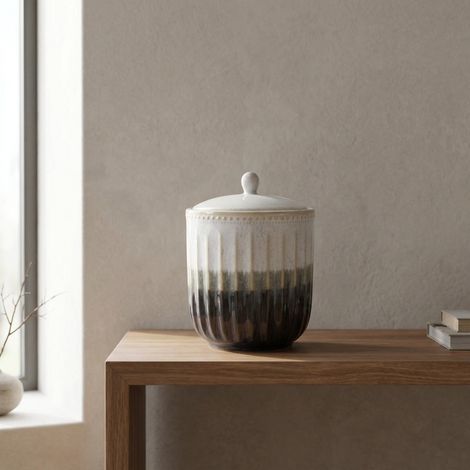 Artisan Reactive Glaze Covered Jar (1/2)